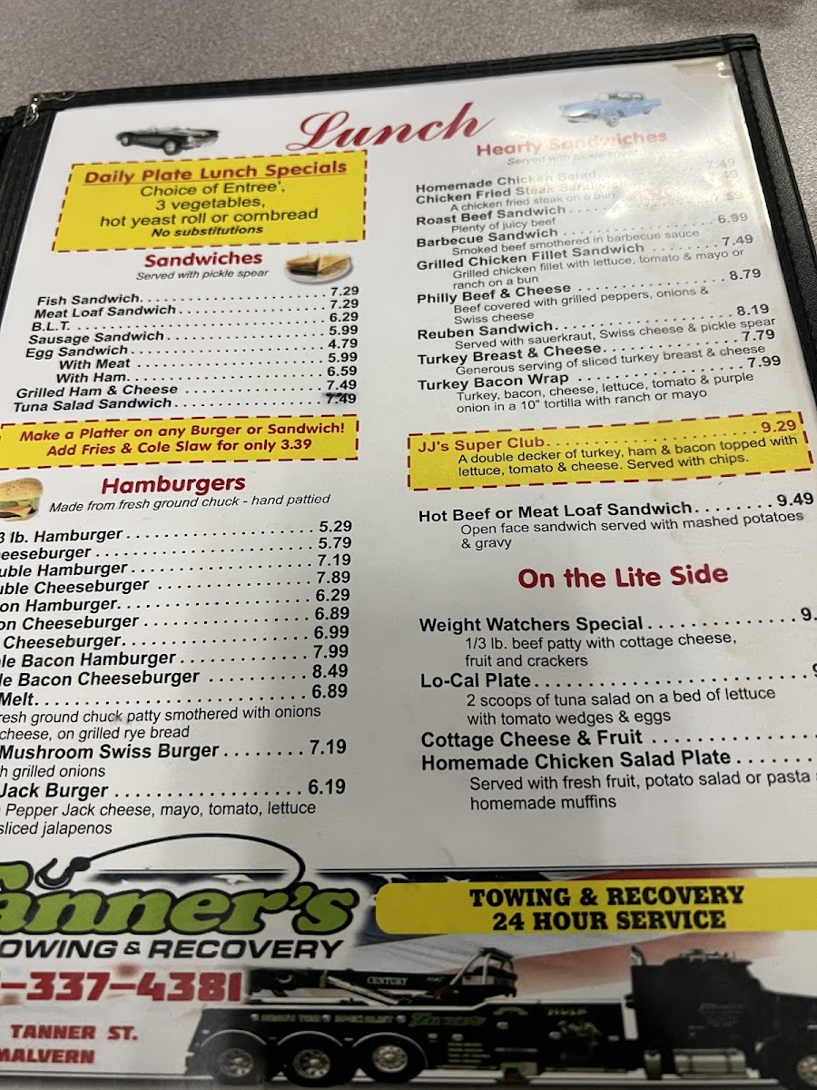 JJ's Restaurant Menu - Image 5